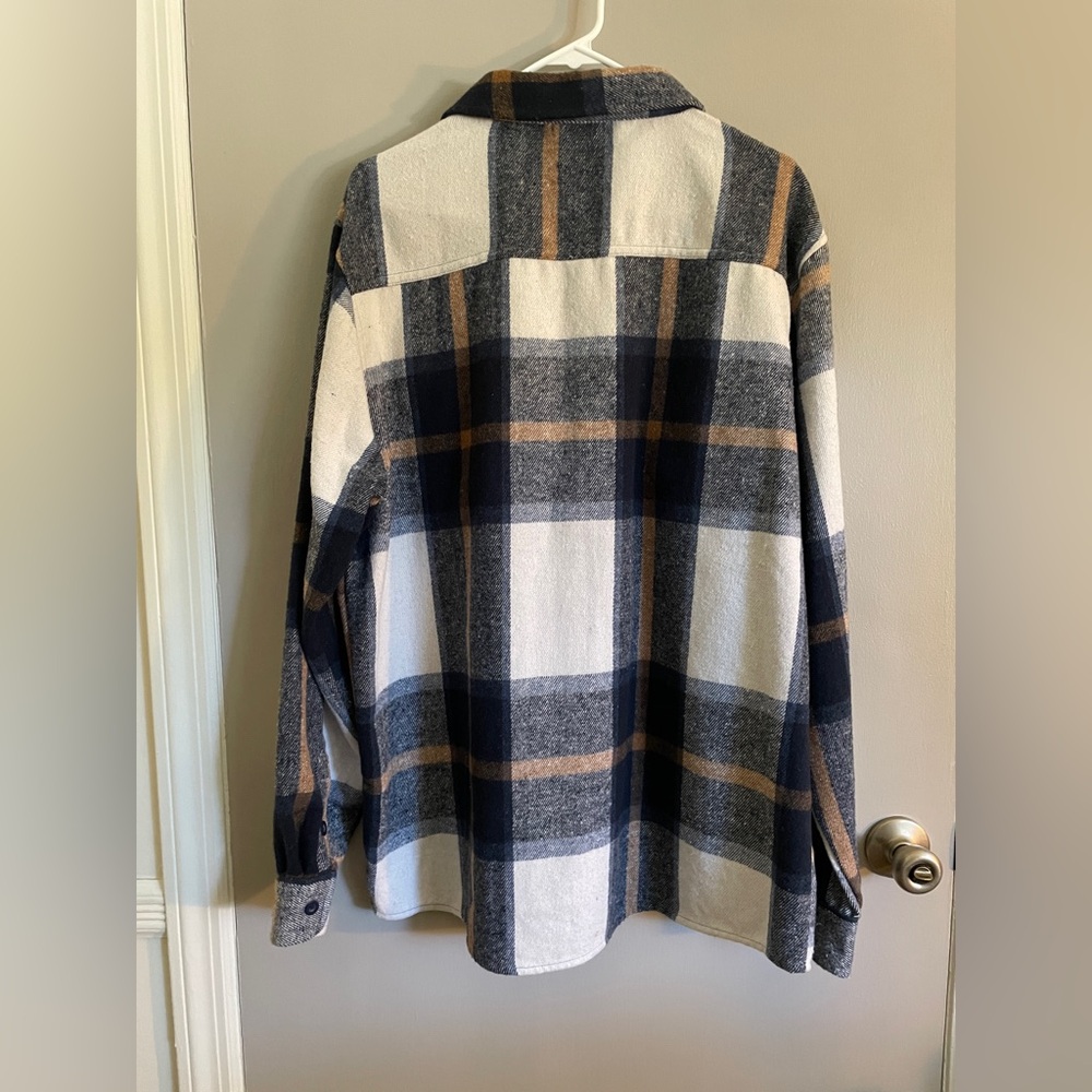 Original Deluxe Plaid Shirt Men’s Large - Blue, Tan, and Cream - Picture 2 of 13